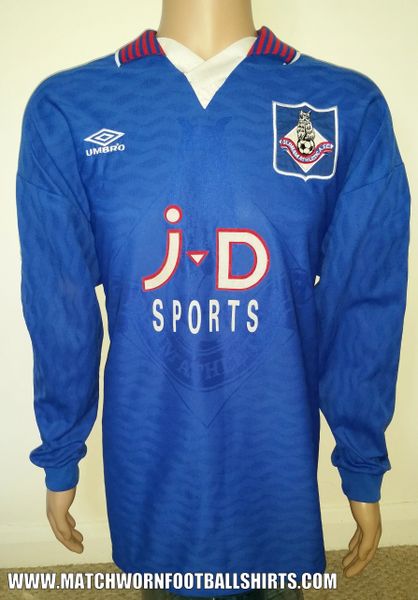 1995/96 OLDHAM ATHLETIC MATCH WORN HOME SHIRT #5