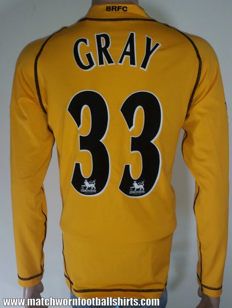 2003/04 BLACKBURN ROVERS MATCH WORN AWAY SHIRT (MICHEAL GRAY #33)