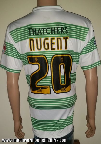 2014/15 YEOVIL TOWN MATCH WORN HOME SHIRT NUGENT #20