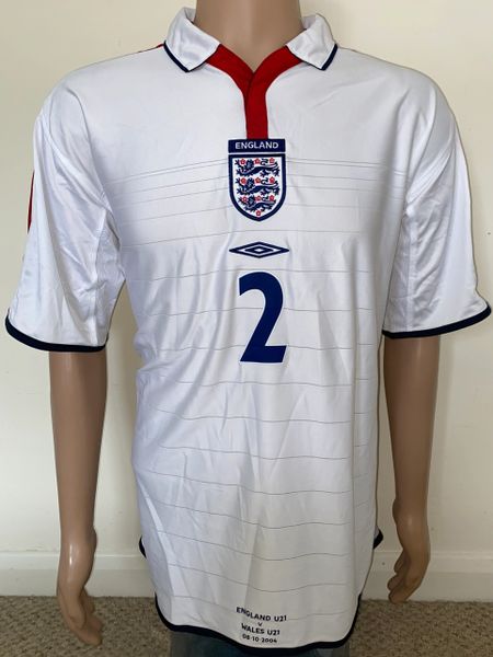 2004 ENGLAND U21 MATCH WORN SHIRT (HUNT #2 V WALES)