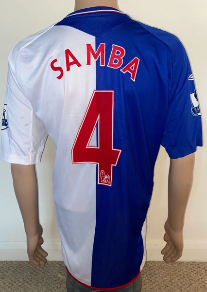 2007/08 BLACKBURN ROVERS MATCH WORN HOME SHIRT (SAMBA #4)