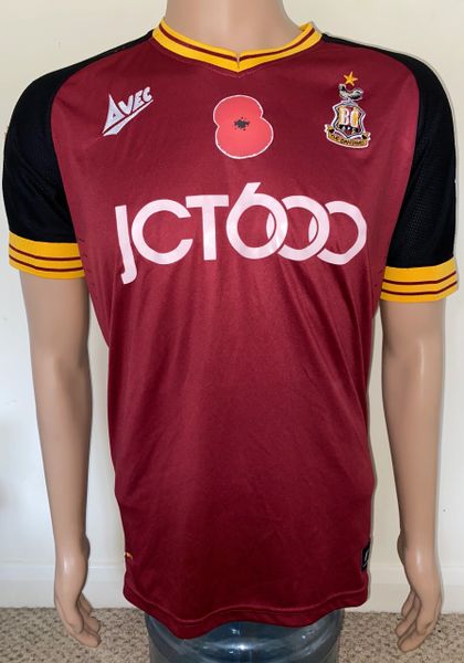 2018/19 BRADFORD CITY MATCH WORN HOME SHIRT (ISHERWOOD #25 V PORTSMOUTH)