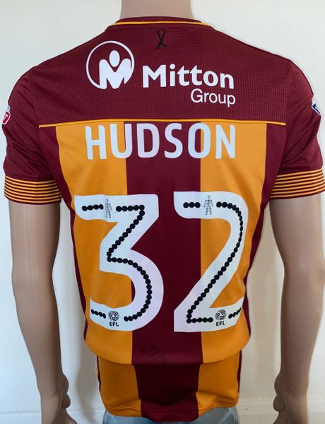 2017/18 BRADFORD CITY MATCH WORN HOME SHIRT (HUDSON #32)