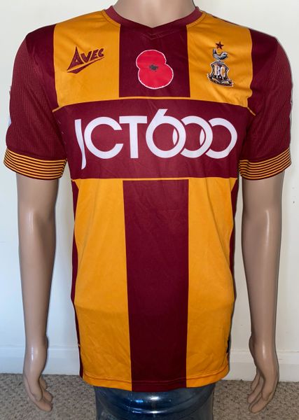 2017/18 BRADFORD CITY MATCH WORN HOME SHIRT (FIELD #15 v PLYMOUTH ARGYLE)