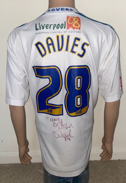 2005/06 TRANMERE ROVERS MATCH WORN HOME SHIRT DAVIES #28