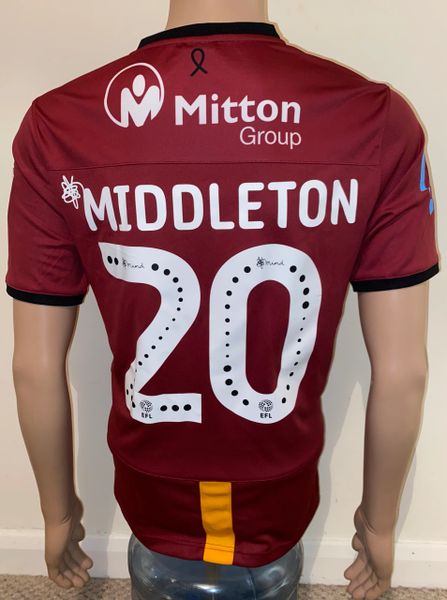 2019/20 BRADFORD CITY MATCH WORN HOME SHIRT (MIDDLETON #20 V GRIMSBY TOWN)