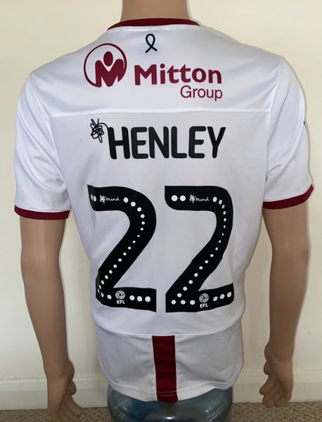 2019/20 BRADFORD CITY MATCH WORN AWAY SHIRT (HENLEY #22)