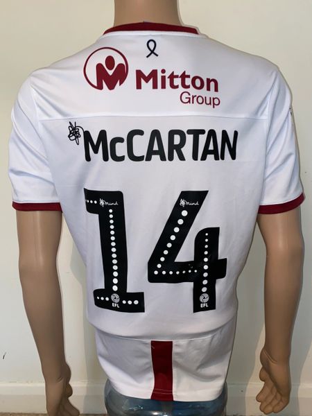 2019/20 BRADFORD CITY MATCH WORN AWAY SHIRT (McCARTEN #14)