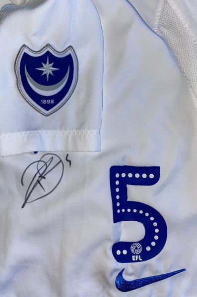2019/20 PORTSMOUTH MATCH WORN HOME SHORTS (DOWNING #5)
