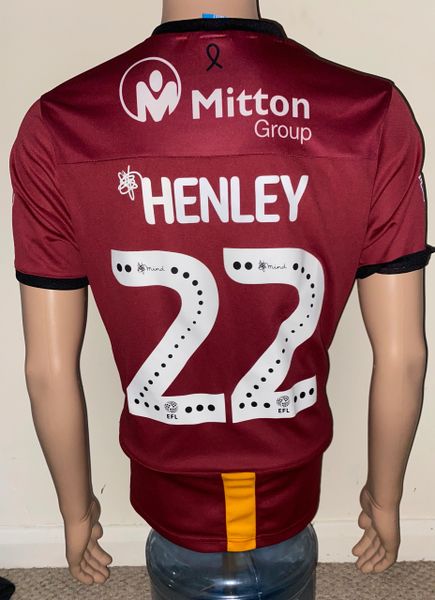 2019/20 BRADFORD CITY MATCH WORN HOME SHIRT (HENLEY #22)