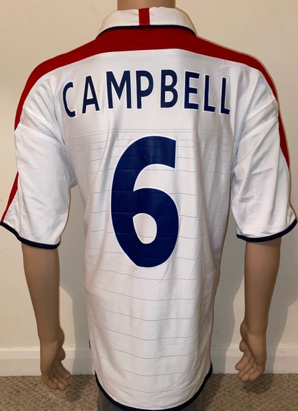 2004 ENGLAND MATCH ISSUE HOME SHIRT (CAMPBELL #6 v WALES WCQ)