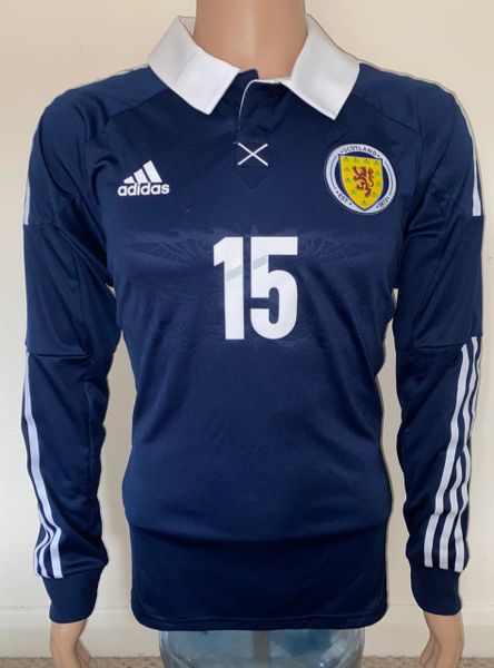 2011-13 SCOTLAND MATCH ISSUE ADIDAS HOME SHIRT #15