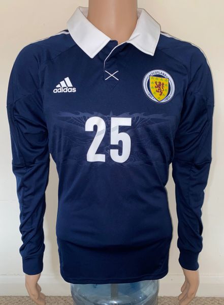 2011-13 SCOTLAND MATCH ISSUE ADIDAS HOME SHIRT #25