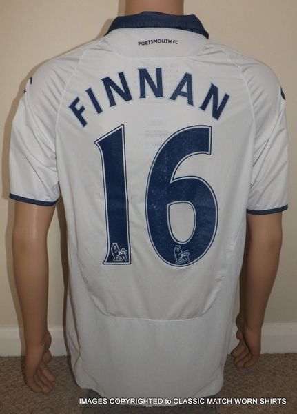 2009 PORTSMOUTH MATCH WORN SHIRT STEVE FINNAN 16