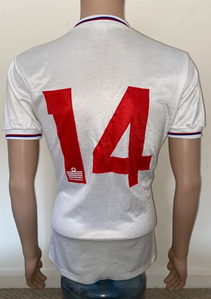 ENGLAND 1980-83 ADMIRAL MATCH WORN U21 SHIRT #14