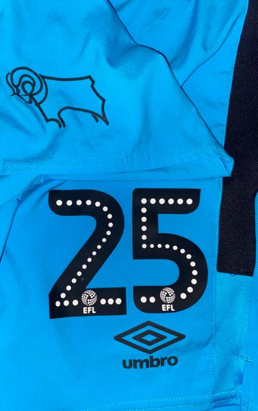 2019/10 DERBY COUNTY MATCH WORN AWAY SHORTS (LOWE #25)