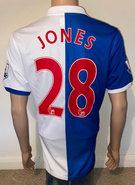 2010/11 BLACKBURN ROVERS MATCH ISSUE HOME SHIRT (JONES #28)