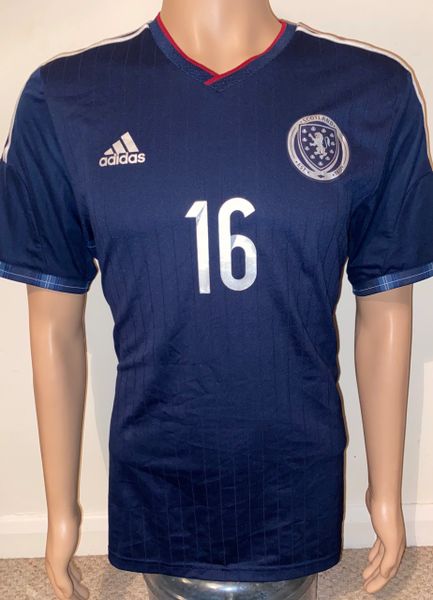 2014-15 SCOTLAND MATCH ISSUE ADIDAS HOME SHIRT #16 S/S