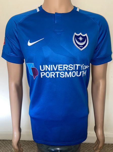 2018/19 PORTSMOUTH MATCH ISSUE HOME SHIRT (MAY #30 v QPR F.A. CUP)