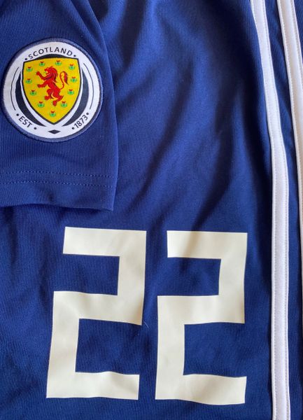 2017-19 SCOTLAND PLAYER ISSUE AWAY SHORTS #22 | MATCH WORN FOOTBALL SHIRTS