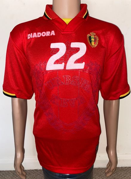 1996-98 BELGIUM MATCH ISSUE HOME SHIRT #22