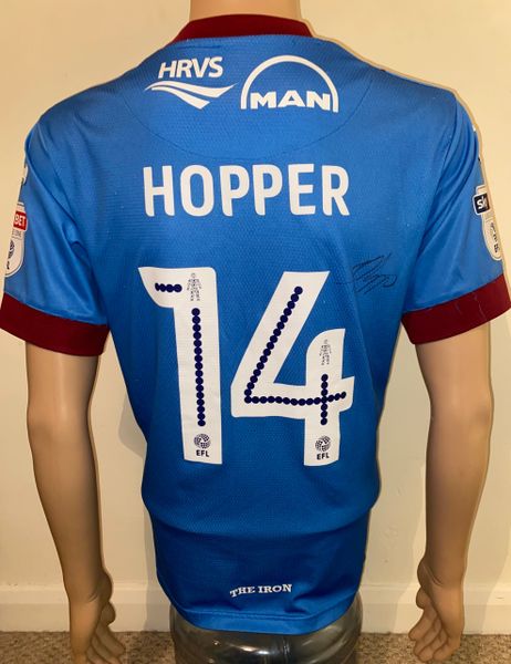 2016/17 SCUNTHORPE UNITED MATCH ISSUE HOME SHIRT (HOPPER #14)