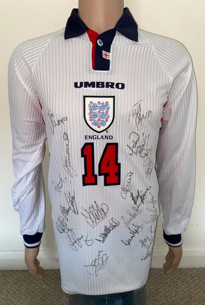 1998 ENGLAND MATCH WORN U21 HOME SHIRT (BEATTIE #14 v CZECH REPUBLIC)