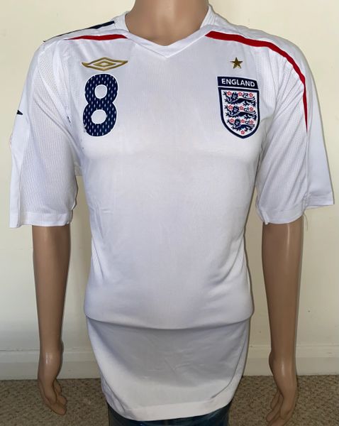 2007 ENGLAND EUROPEAN UNDER 17 FINAL TOURNAMENT MATCH WORN UMBRO HOME SHIRT (ROSE #8)