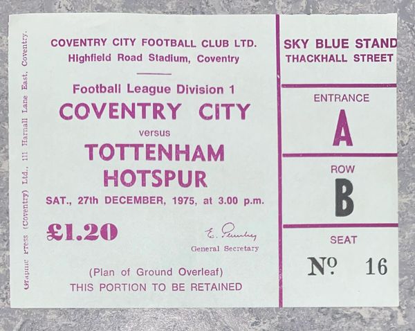 1975/76 ORIGINAL DIVISION ONE COVENTRY CITY V TOTTENHAM HOTSPUR