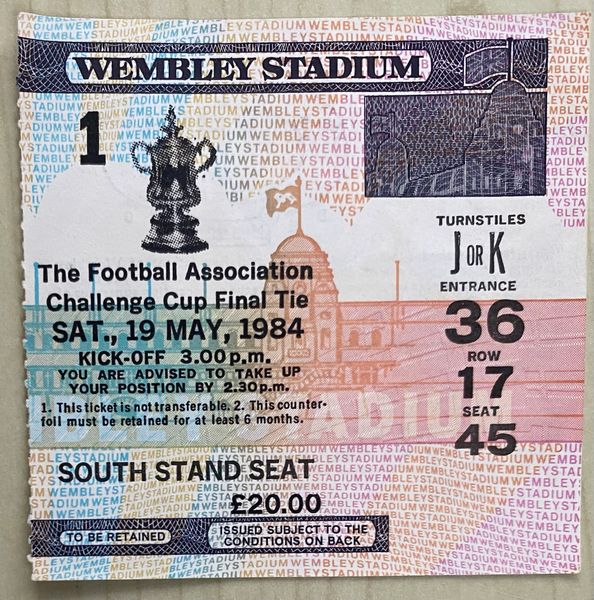 1984 ORIGINAL FA CUP FINAL TICKET WATFORD V EVERTON JK36 17 45