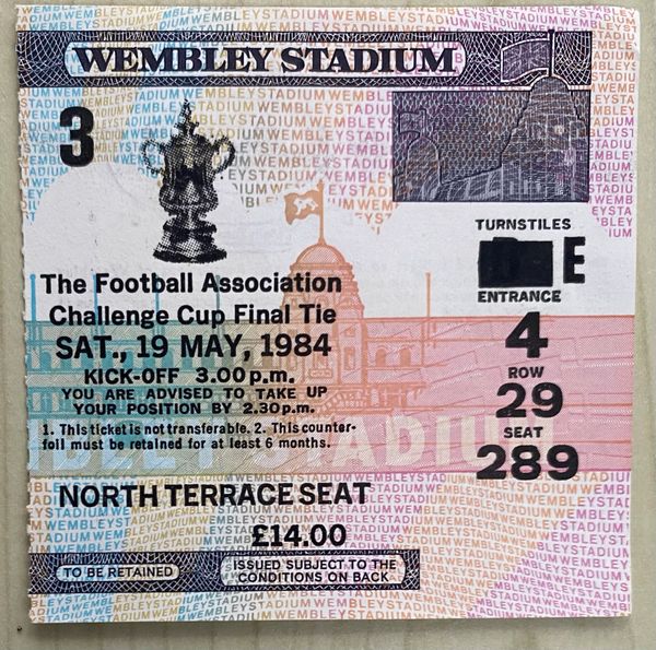 1984 ORIGINAL FA CUP FINAL TICKET WATFORD V EVERTON E4 29 289