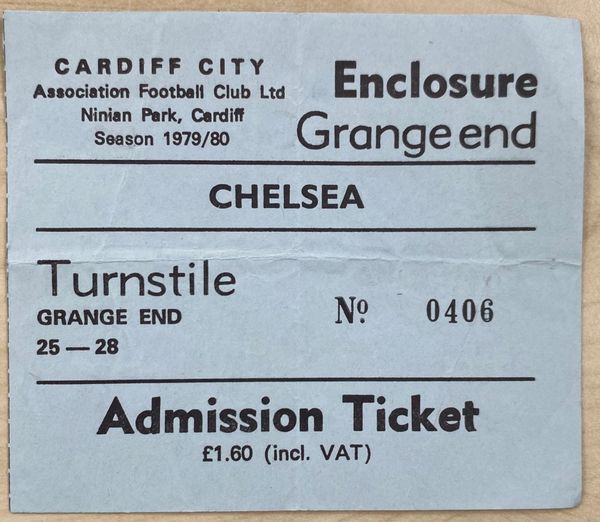 1979/80 ORIGINAL DIVISION TWO TICKET CARDIFF CITY V CHELSEA