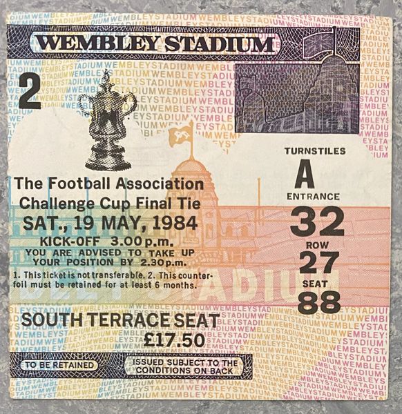 1984 ORIGINAL FA CUP FINAL TICKET WATFORD V EVERTON A32 27 88