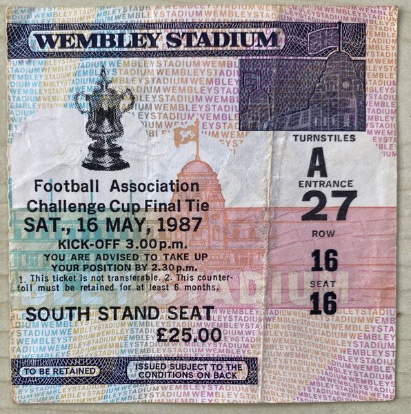 1987 ORIGINAL FA CUP FINAL TICKET TOTTENHAM HOTSPUR V COVENTRY CITY A27 16 16