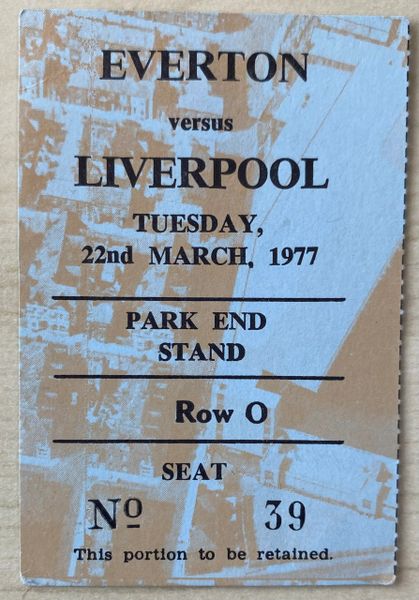 1976/77 ORIGINAL DIVISION ONE TICKET EVERTON V LIVERPOOL