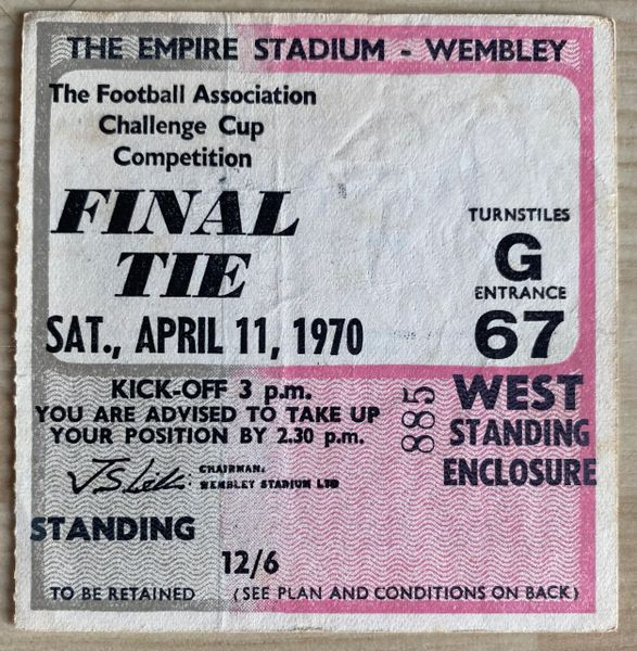 1970 ORIGINAL FA CUP FINAL TICKET LEEDS UNITED V CHELSEA (LEEDS UNITED END)