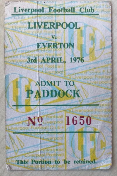 1975/76 ORIGINAL DIVISION ONE TICKET LIVERPOOL V EVERTON