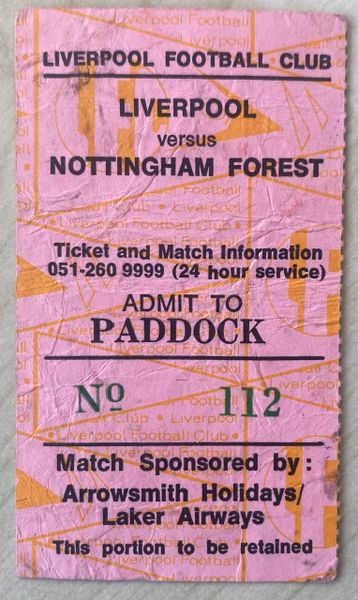 1979/80 ORIGINAL DIVISION ONE TICKET LIVERPOOL V NOTTINGHAM FOREST