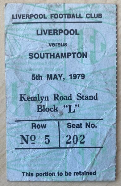 1978/79 ORIGINAL DIVISION ONE TICKET LIVERPOOL V SOUTHAMPTON