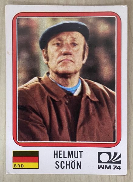 1974 WORLD CUP PANINI ORIGINAL UNUSED STICKER HELMUT SCHON WEST GERMANY 83