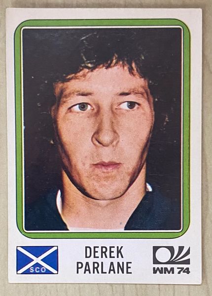 1974 WORLD CUP PANINI ORIGINAL UNUSED STICKER DEREK PARLANE SCOTLAND 213