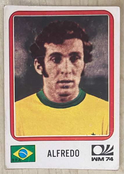 1974 WORLD CUP PANINI ORIGINAL UNUSED STICKER ALFREDO BRAZIL 159