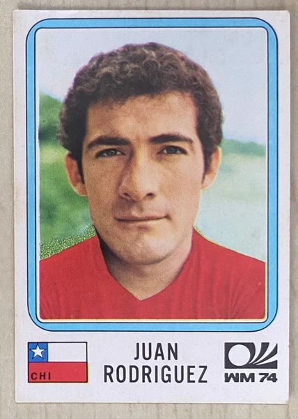 1974 WORLD CUP PANINI ORIGINAL UNUSED STICKER JUAN RODRIGUEZ CHILE 136