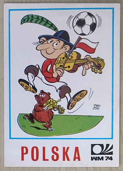 1974 WORLD CUP PANINI ORIGINAL UNUSED STICKER POLAND MASCOT 336