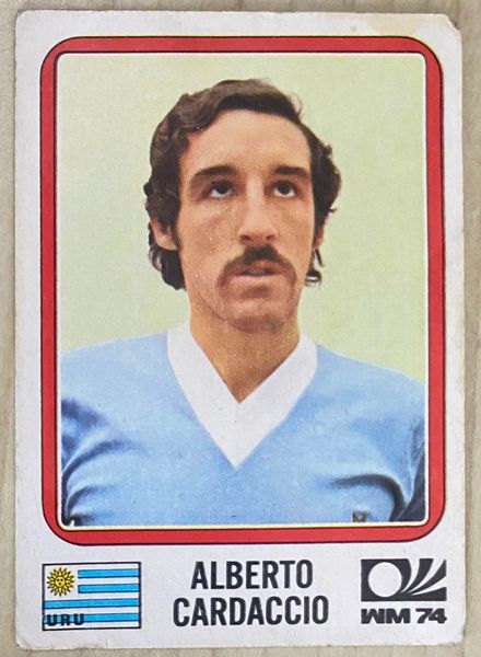 1974 WORLD CUP PANINI ORIGINAL UNUSED STICKER ALBERTO CARDACCIO URUGUAY 227