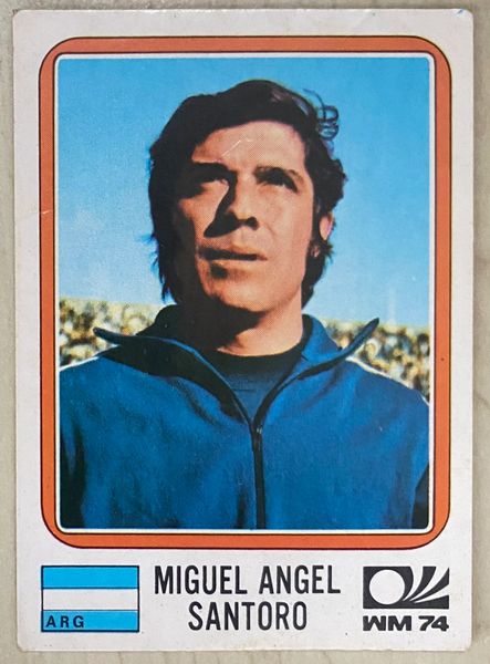 1974 WORLD CUP PANINI ORIGINAL UNUSED STICKER MIGUEL ANGEL SANTORO ARGENTINA 321