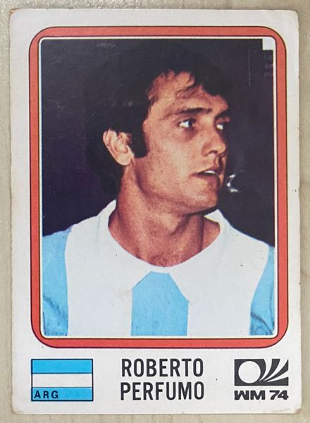 1974 WORLD CUP PANINI ORIGINAL UNUSED STICKER MIGUEL ROBERTO PERFUMO ARGENTINA 324