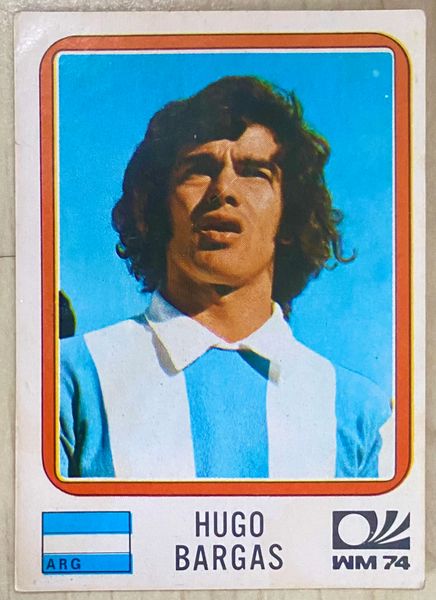 1974 WORLD CUP PANINI ORIGINAL UNUSED STICKER MIGUEL HUGO BARGAS ARGENTINA 325
