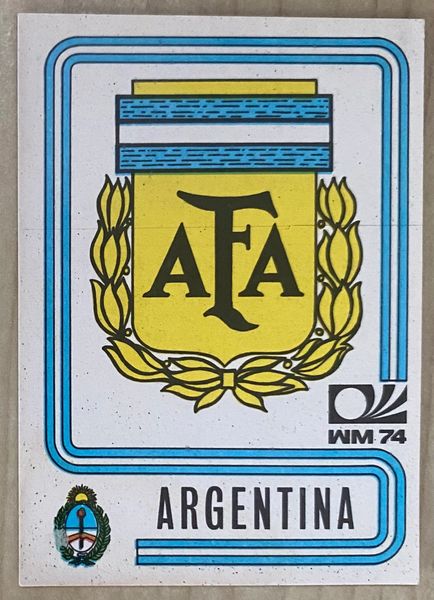1974 WORLD CUP PANINI ORIGINAL UNUSED STICKER ARGENTINA BADGE 317