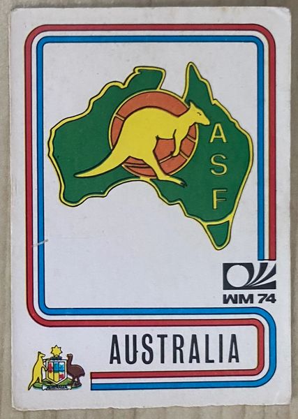 1974 WORLD CUP PANINI ORIGINAL UNUSED STICKER AUSTRALIA BADGE 104